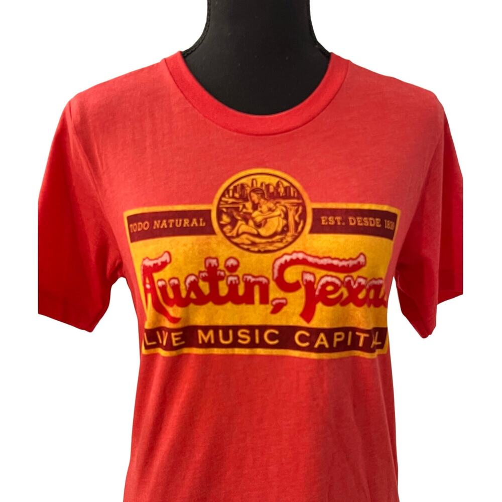 NWT Unisex Outhouse Designs AUSTIN TEXAS Heather Read Sz S Mens Womens Tee Chico